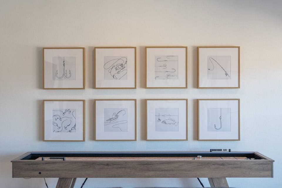 Challenge your friends to a game on the shuffleboard table