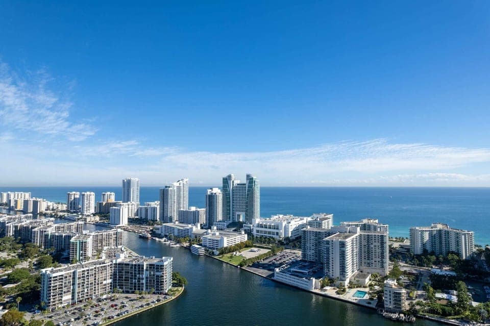 Over View Of Water And Surrounding Buildings