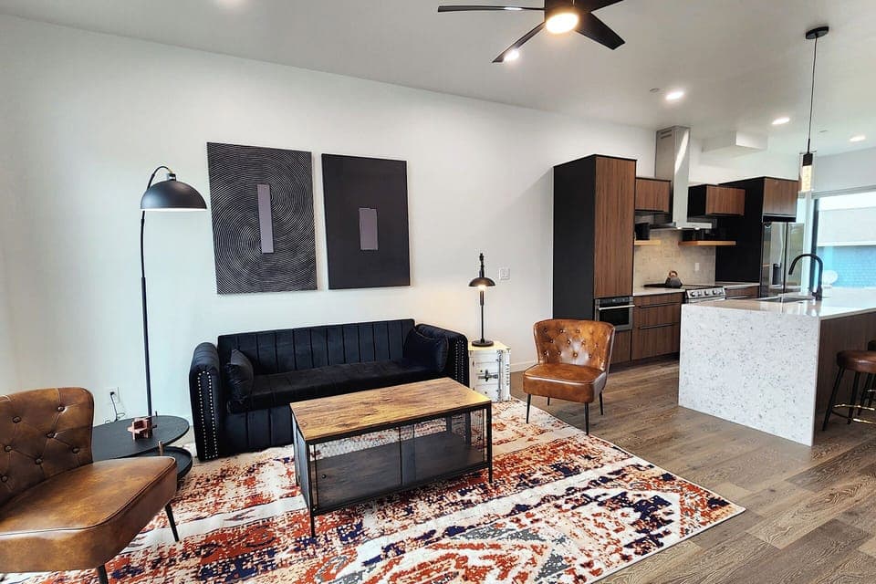 Open concept living/kitchen.