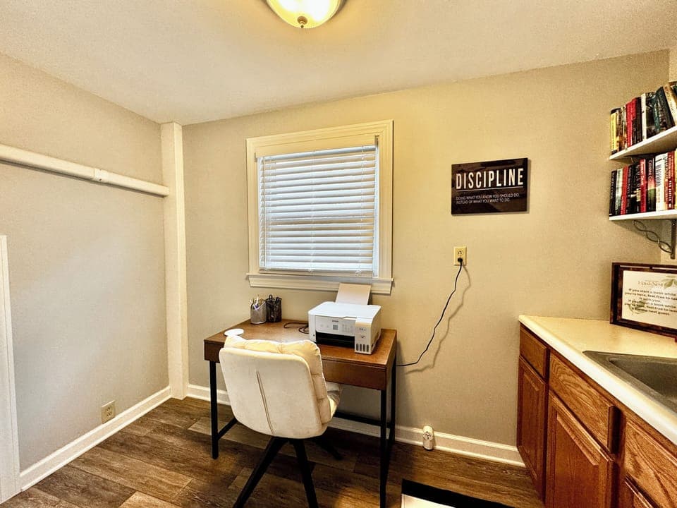 Reading nook with desk & printer! 