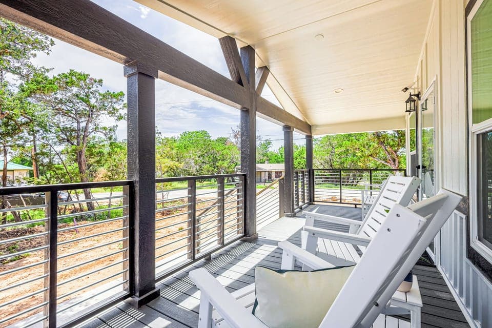 Enjoy a cup of coffee on the front porch