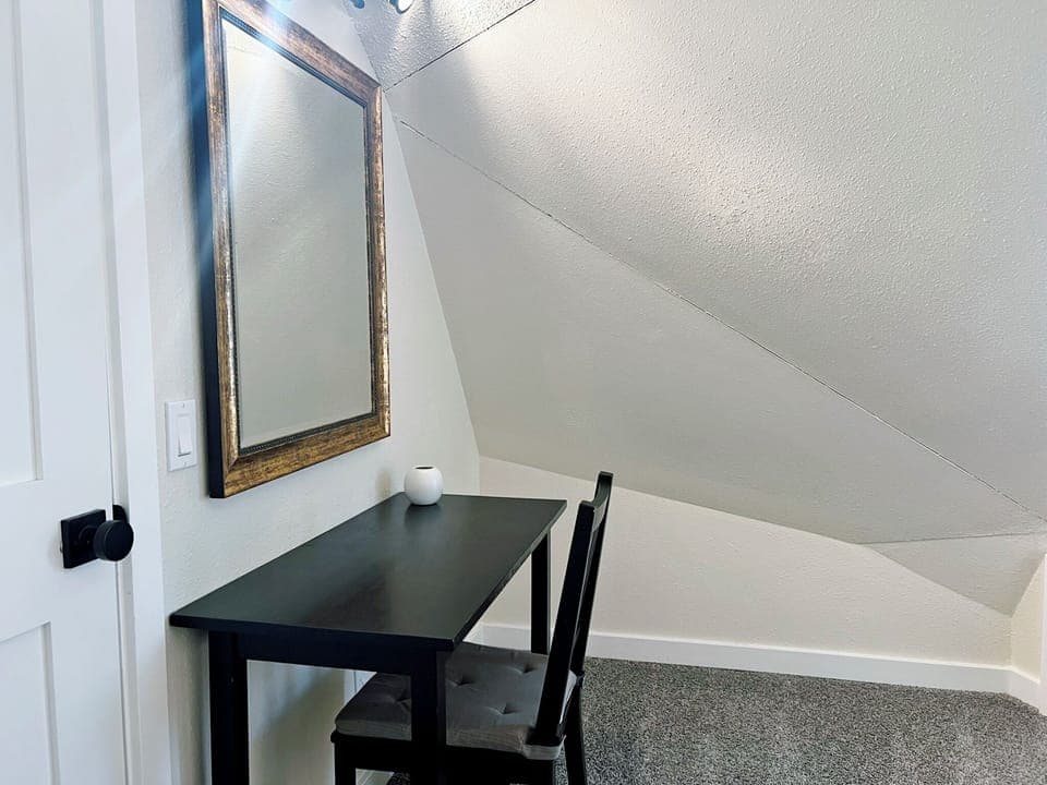 Versatile Office Space — This cozy office isn’t just for work! We’re happy to provide a Pack ’n Play for parents who want their little ones nearby, making it a perfect spot for both productivity and peaceful naps.