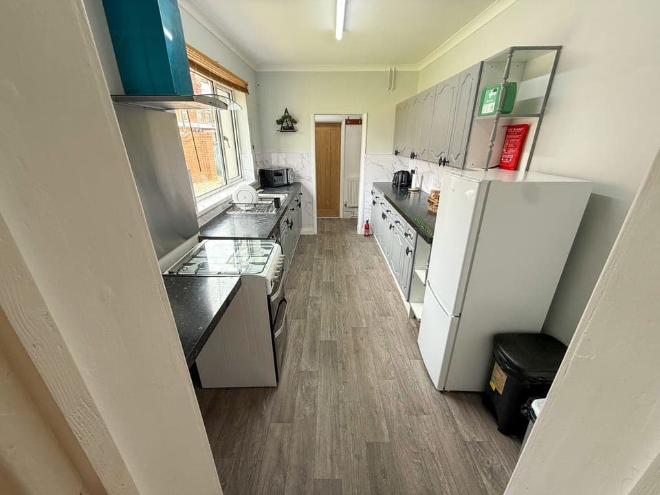 Spacious Galley Kitchen with Natural Light