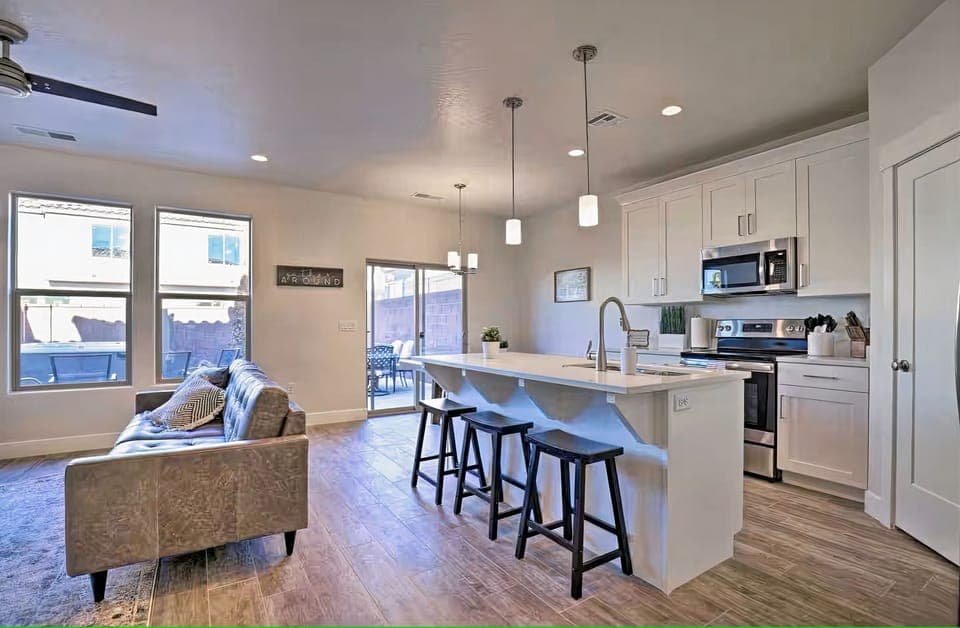 Spacious open area with large windows.