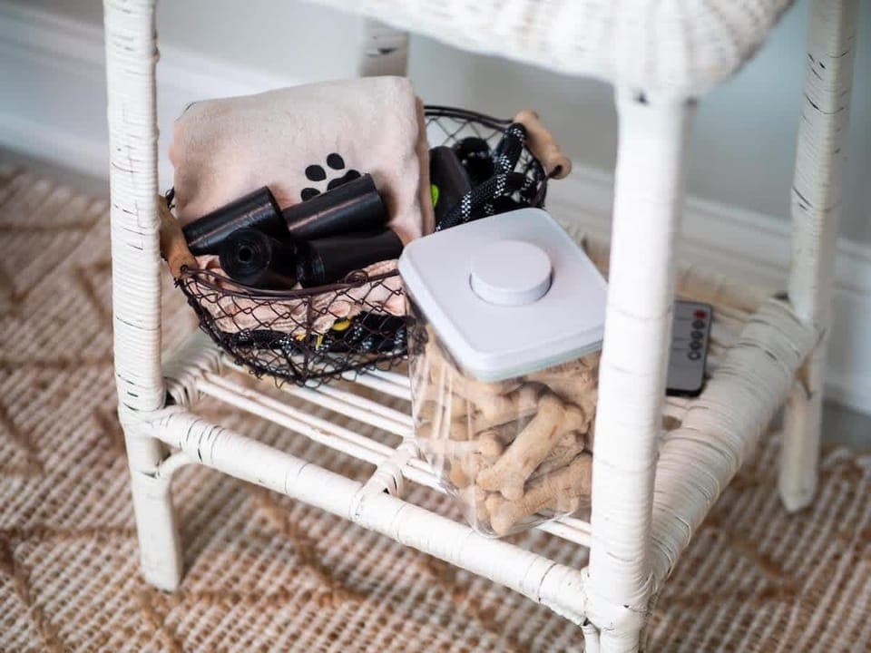 Paw-sitively pet friendly!  This thoughtful setup includes treats, waste bags, and more—everything your furry companion needs for a comfy stay. 