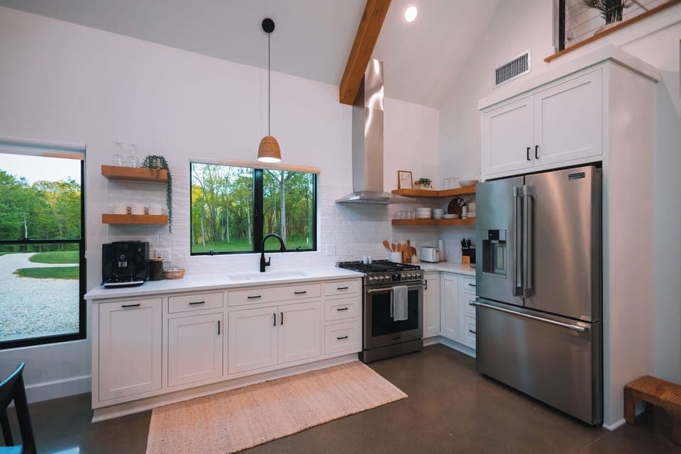 Kitchen area with everything you need for a stay in getaway!