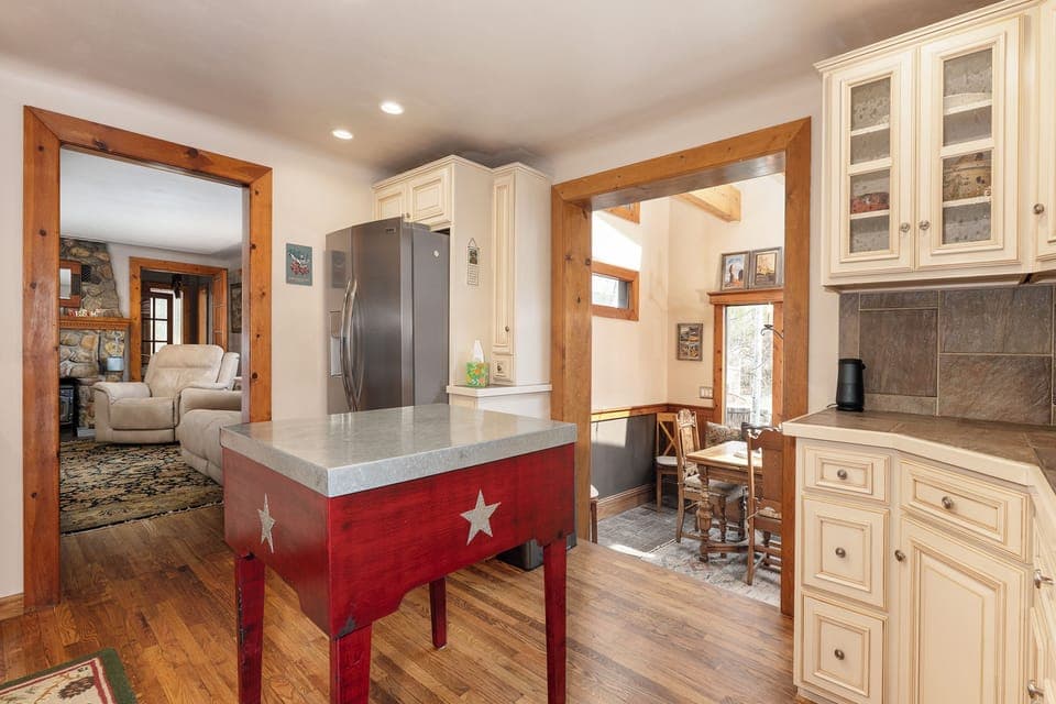 A view standing in the kitchen and looking into the lovely dining area