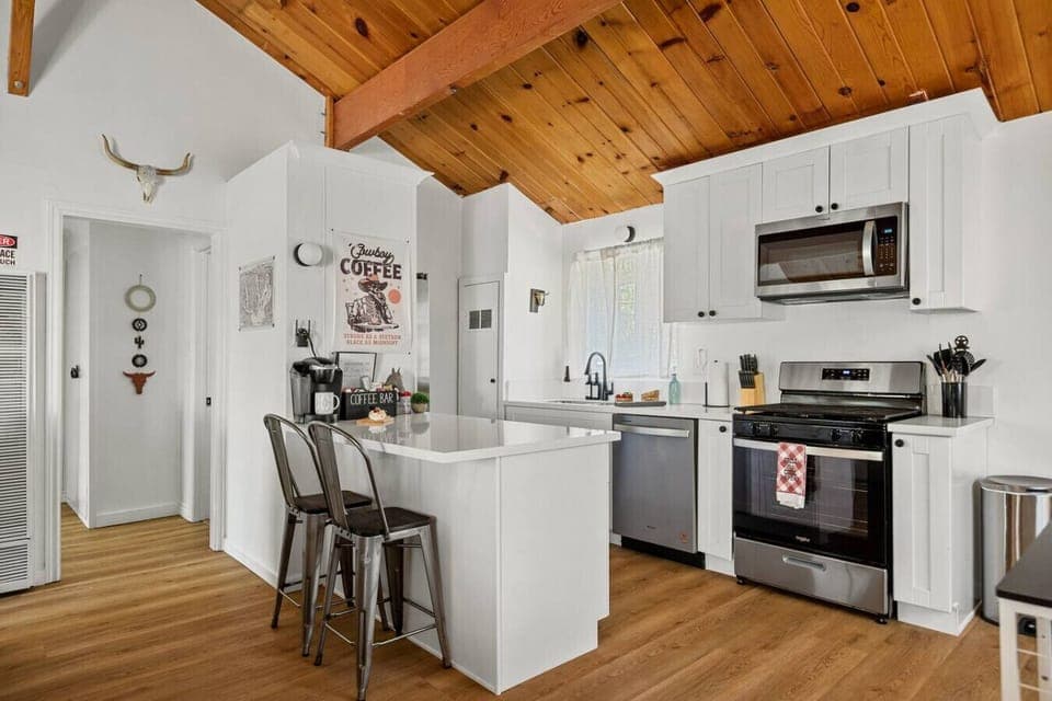 A kitchen fully stocked with all the essentials.