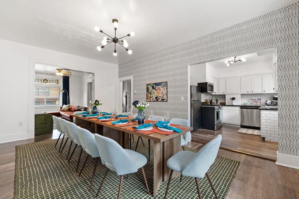 Dining area and kitchen