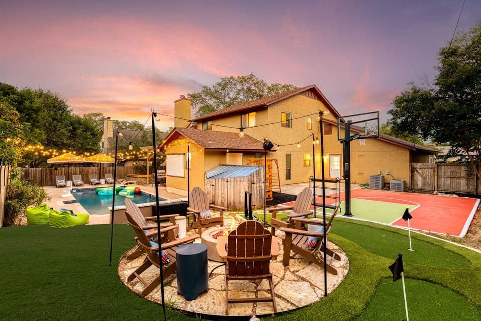 Dive into your private indoor pool & spa, shoot hoops on the basketball court, gather ‘round the firepit, and let the little ones run wild on the kids’ playground — all in your very own backyard paradise. 