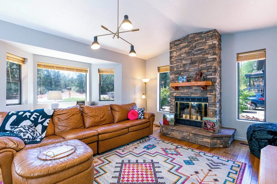 The couch converts to a double sleeper sofa.