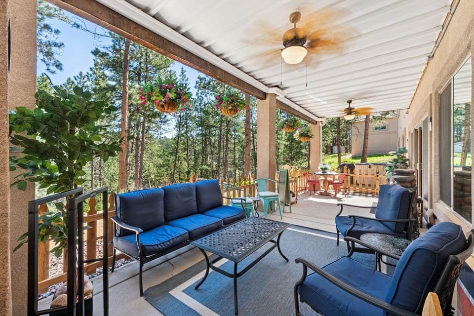 Private patio entrance, main entrance for guests
