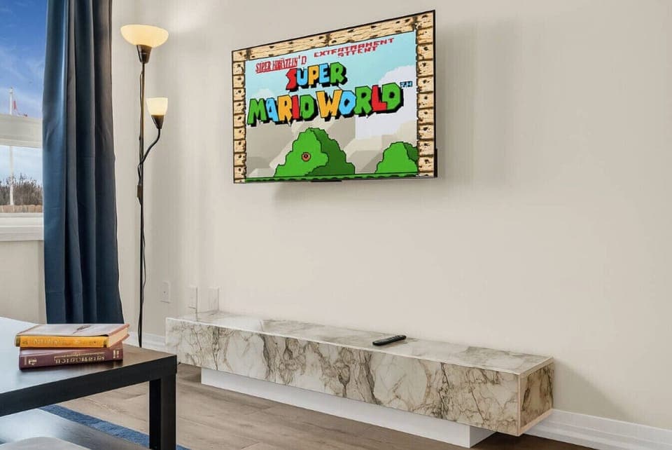 Play classic Super Nintendo and PlayStation 1 games on our retro console!