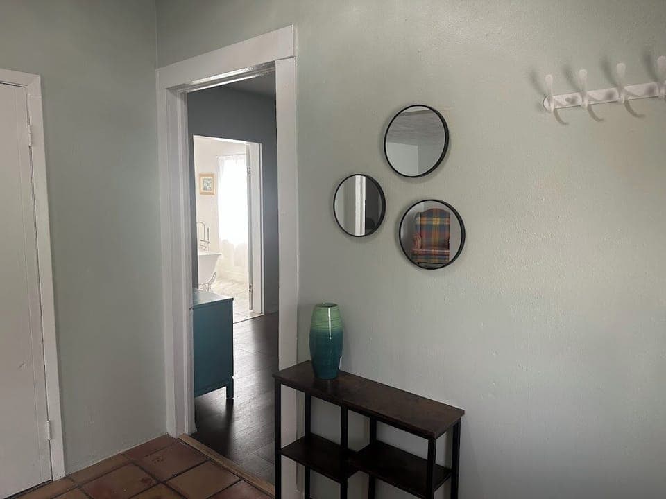 Entry - primary bedroom to the right/ living & rest of house to the left