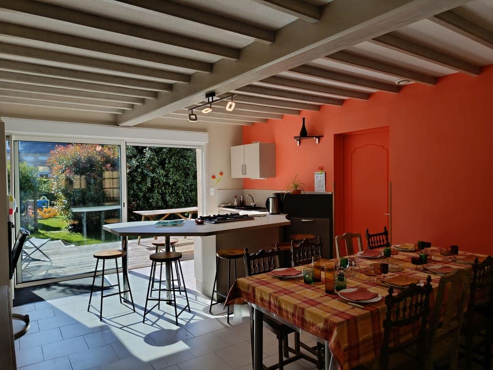 Le séjour-cuisine Aux 10 Ponts Gîte