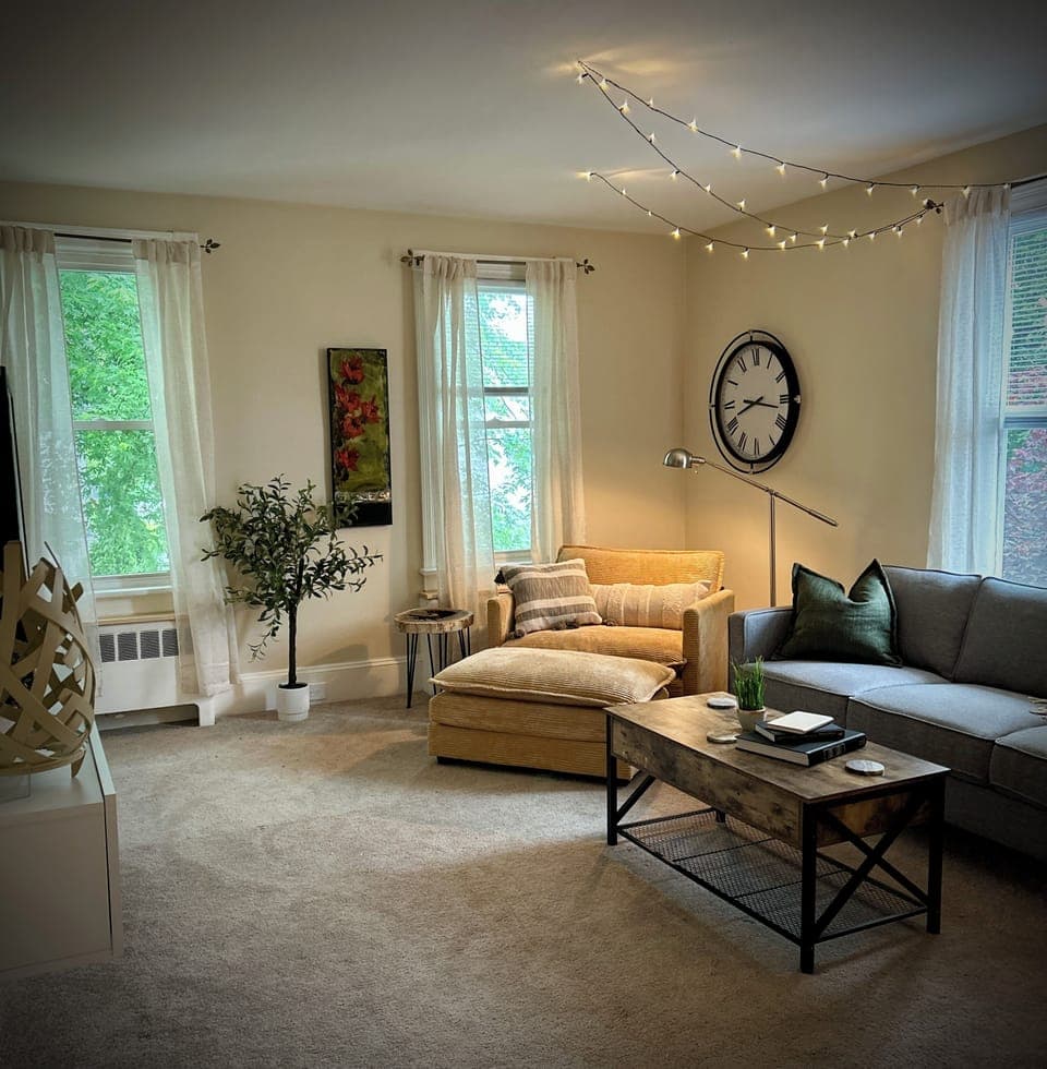 You will want to Snuggle up here and watch movies on a rainy day