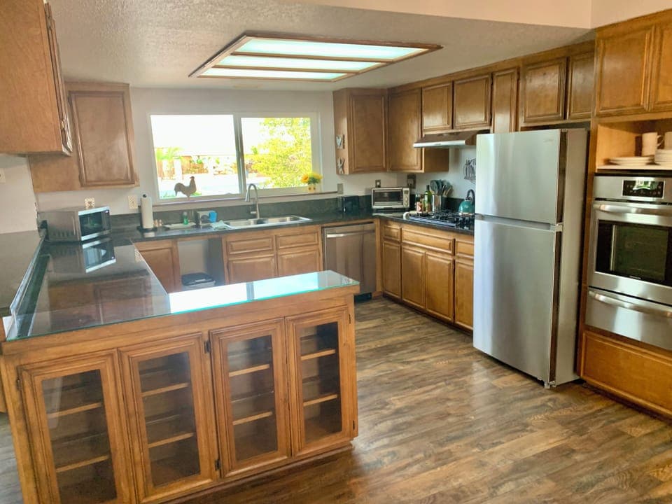 Huge kitchen with modern appliances