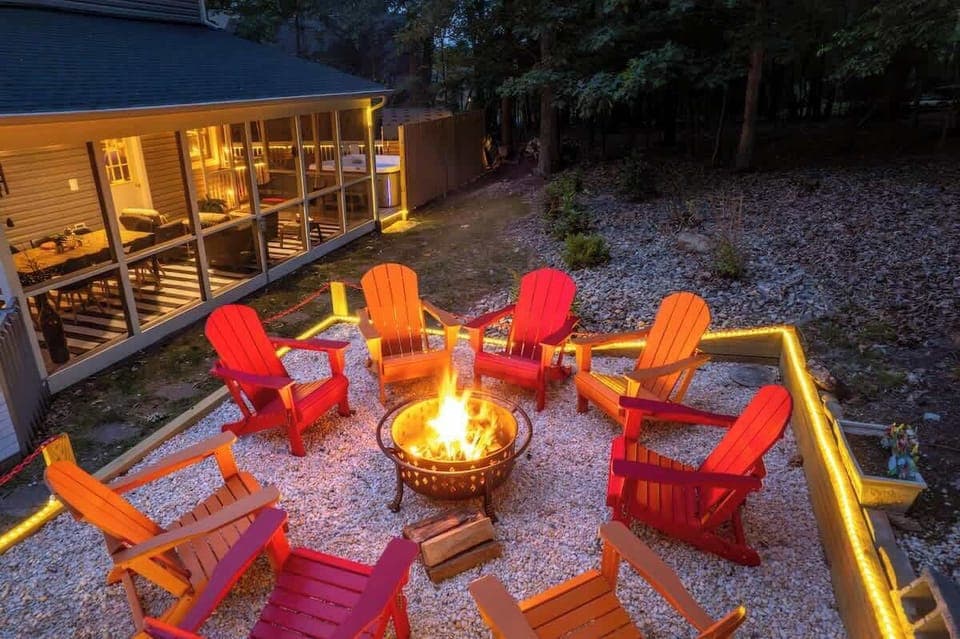 Wood-burning firepit with seating for 8.  Firewood provided.