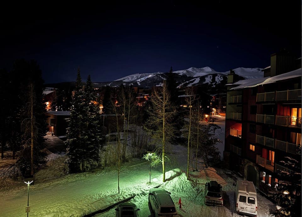 Enjoy the view of the snow covered mountains from the private balcony in the winter!