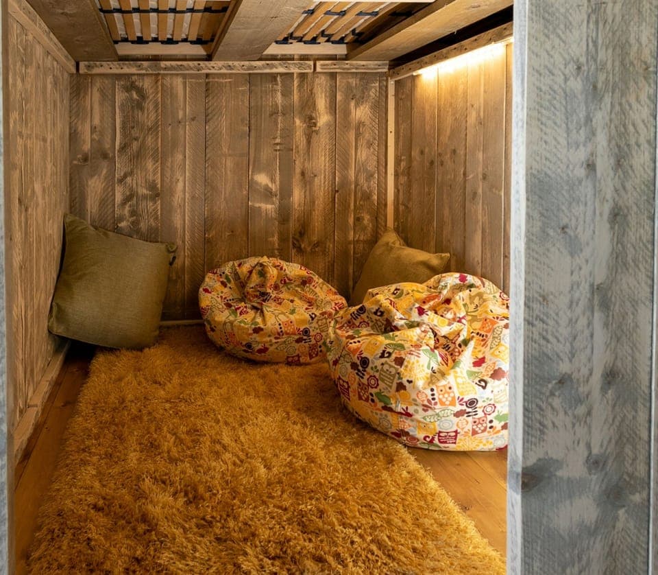 Snug underneath the cabin bed