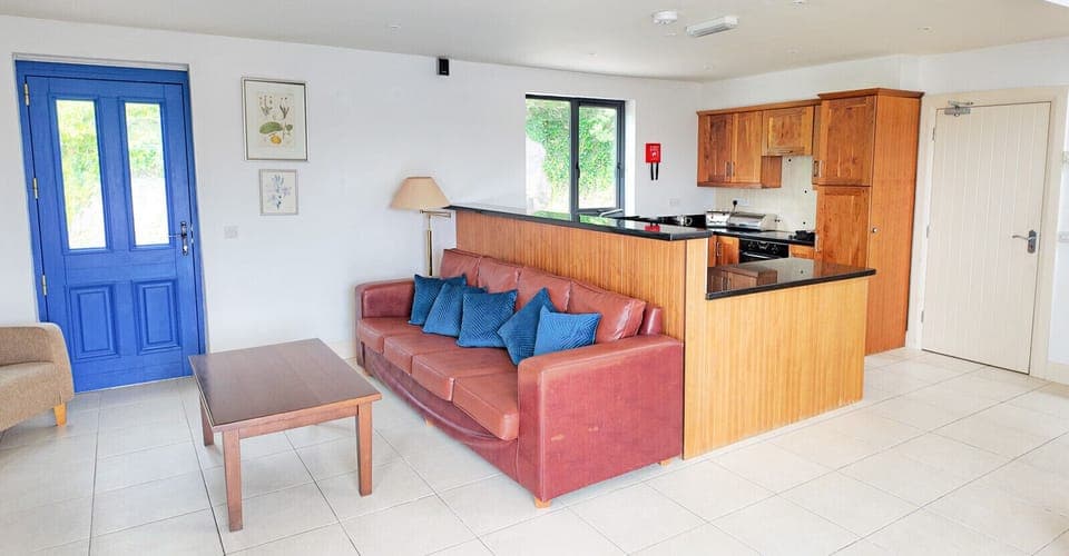 Derrynane Oceancove Holiday Homes Co Kerry. Family holiday accommodation. Compact modern open plan kitchen diner.