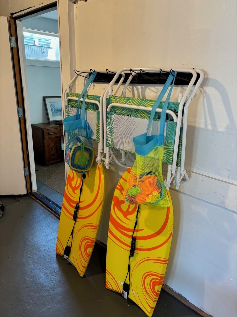 Basement with beach equipment