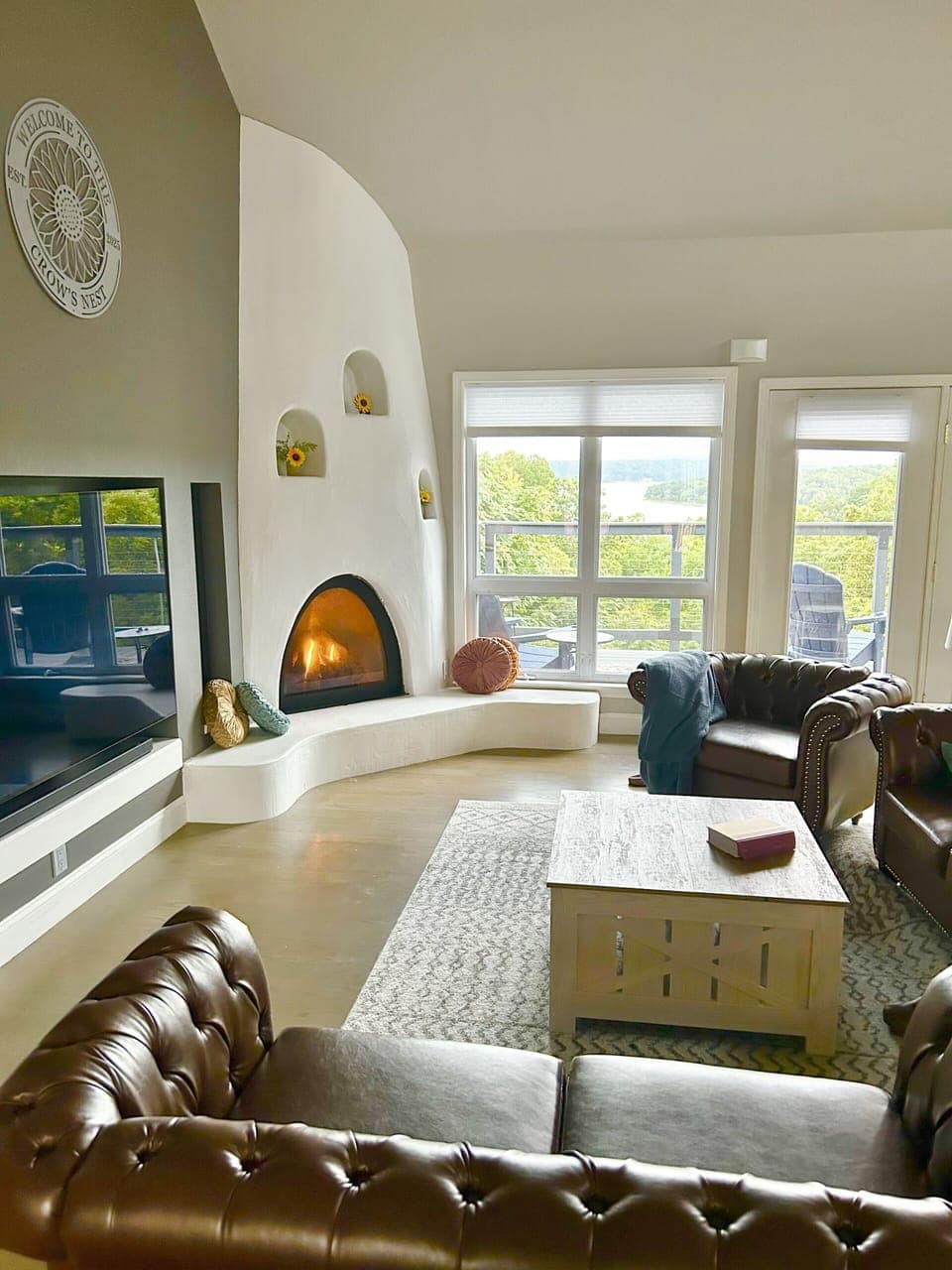 Comfortable seating, board games, books, smart TV for all your streaming needs