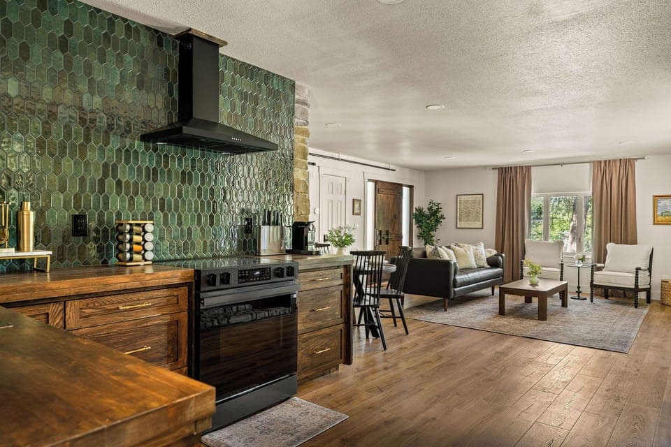 Open concept kitchen & living area