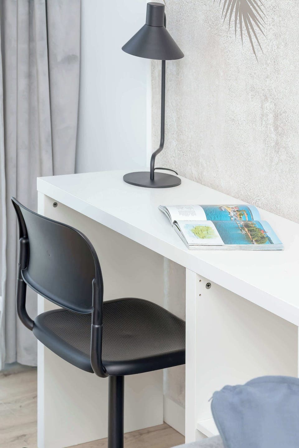 Details/desk with chair for remote work in the bedroom.