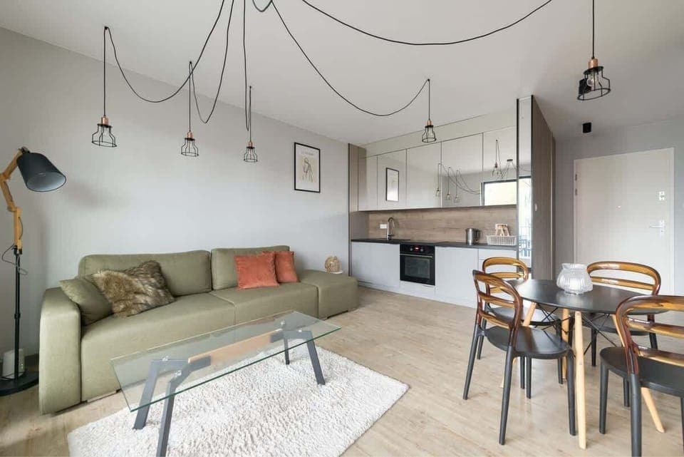 Bright interior with large windows allowing plenty of natural light.