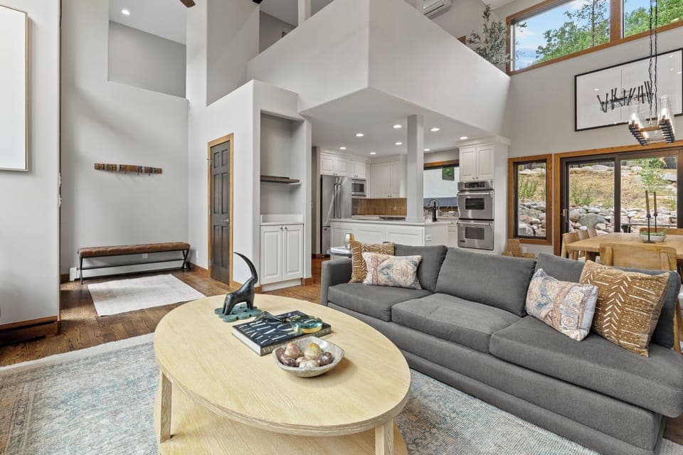 Open concept floorplan facilitates relaxed hosting