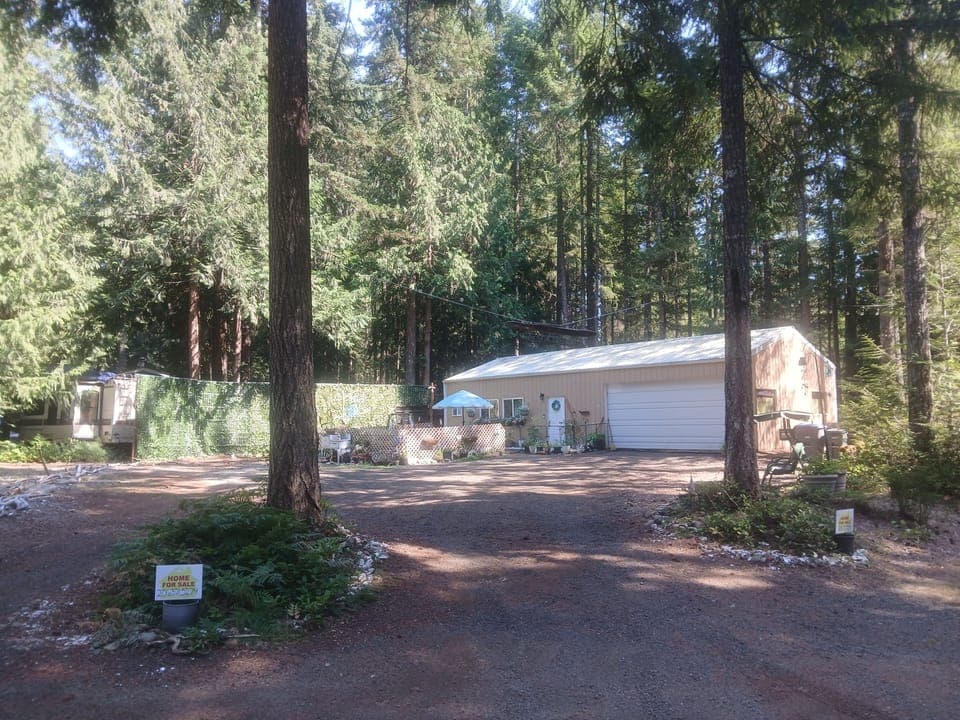 The cabin view from the street.