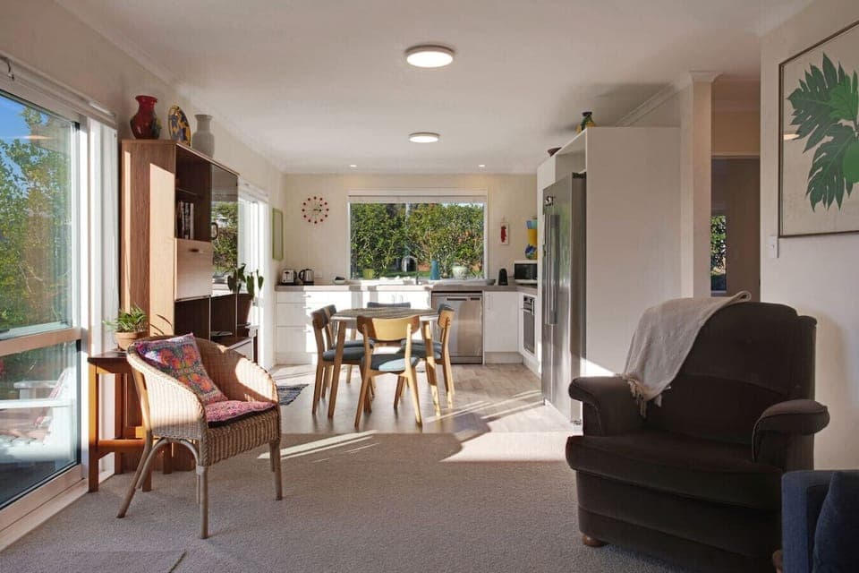 Great view of the whole open-plan living area.