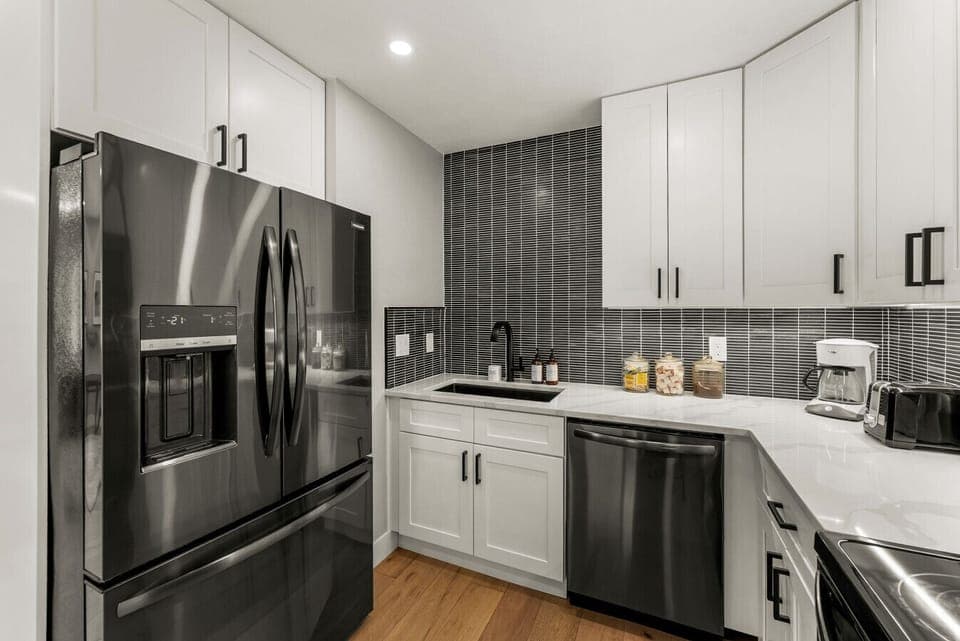 Beautifully updated kitchen with bar seating