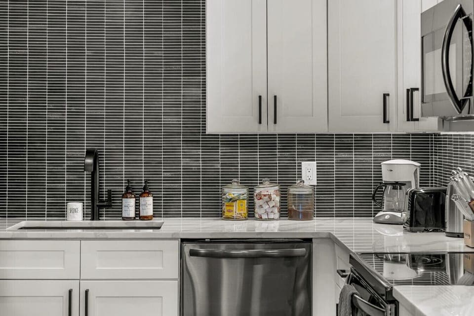 Beautifully updated kitchen with bar seating