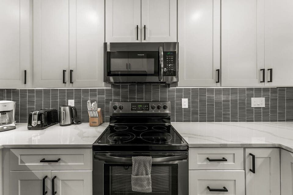 Beautifully updated kitchen with bar seating