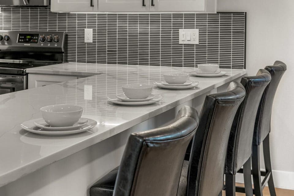 Beautifully updated kitchen with bar seating