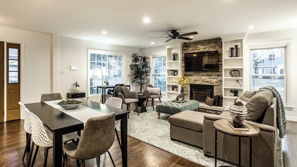 spacious living room filled with natural light