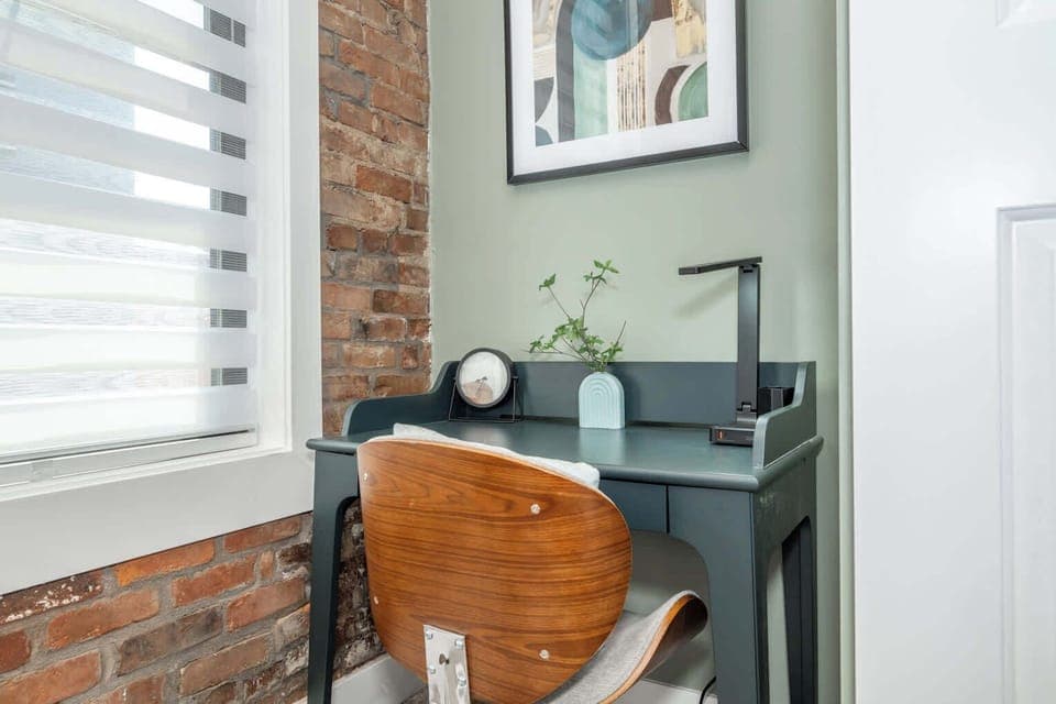 Rest up in the first-floor bedroom, offering a twin-over-full bunkbed & desk​