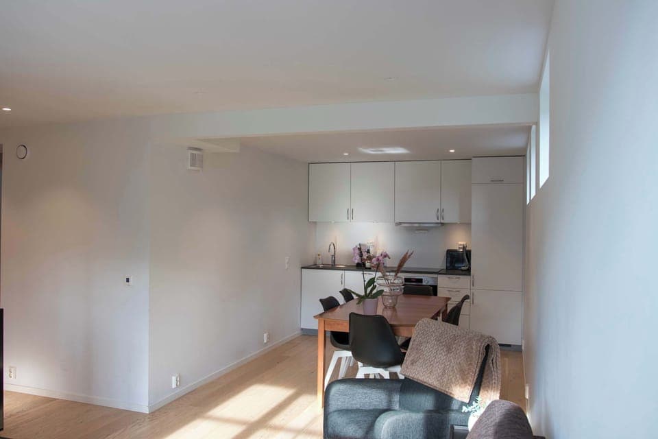 Open-plan living and dining area