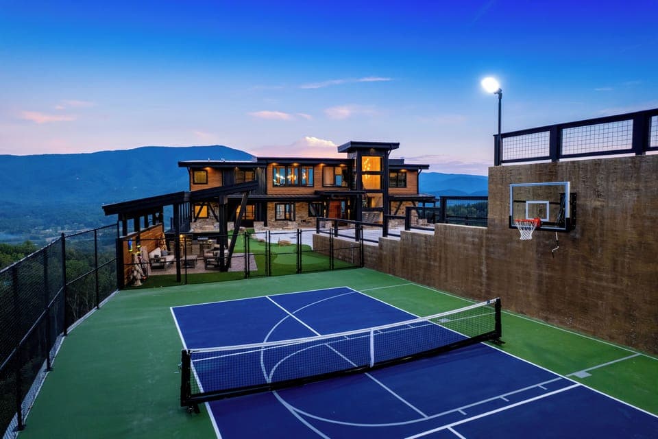 Sports Court – Regulation pickleball & basketball court (lit for night play)