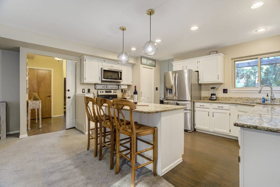 Full view of the updated kitchen — functional, stylish, and well-equipped.