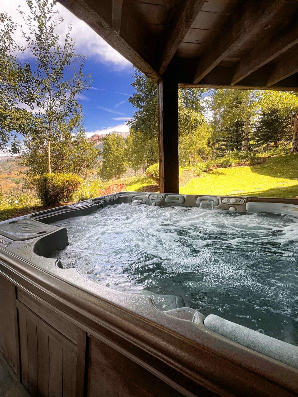 Enjoy the hot tub with a scenic view!