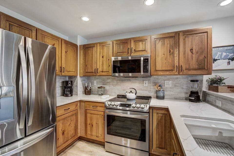 Indoors, Kitchen, Appliance, Refrigerator, Microwave