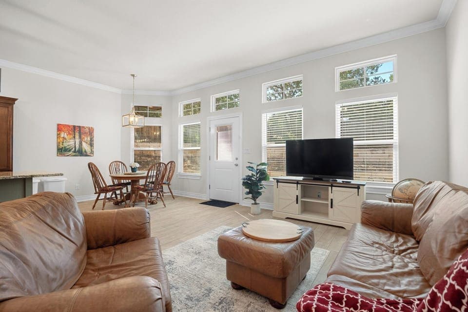 Open Living, dining and kitchen.