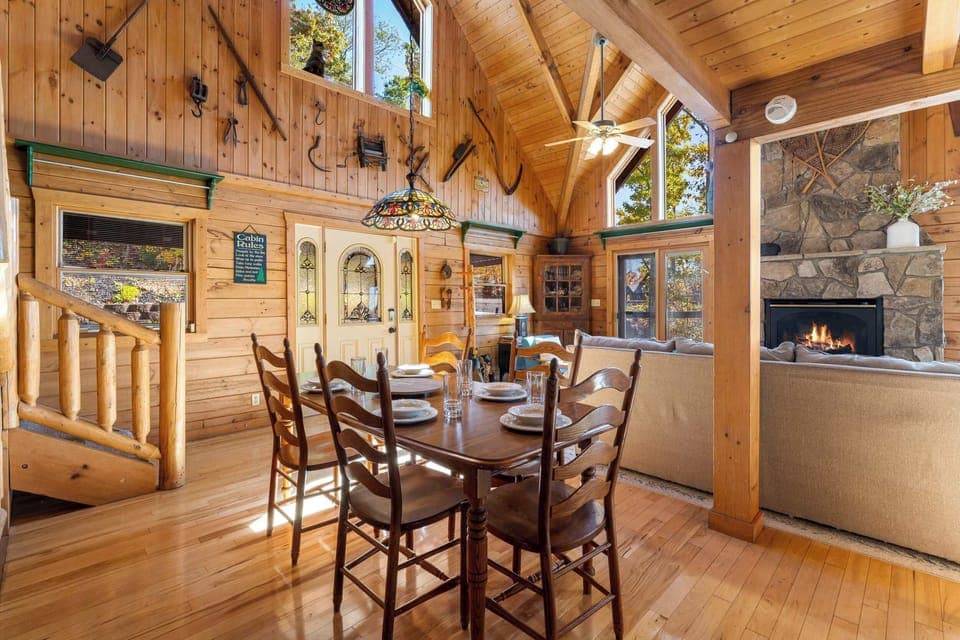 Grand open area connects the living room and kitchen