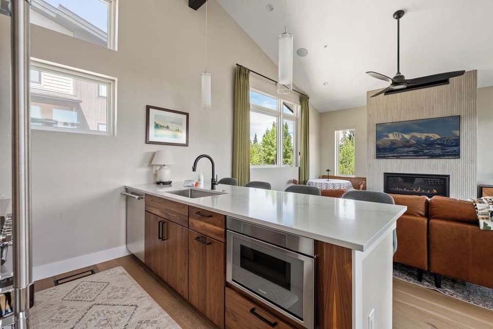 Open kitchen area for gathering and cooking