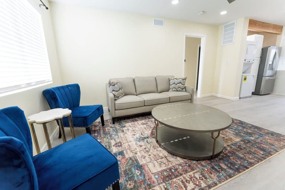 Cozy Living room with Dedicated Office Space. 