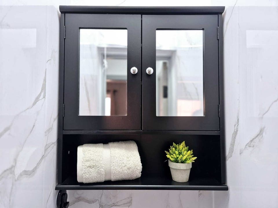 Practicality and storage in each bathroom