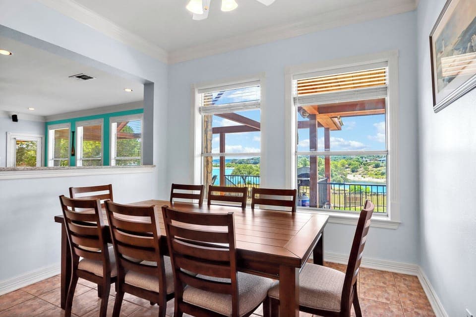 Dinning table view of the outdoor patio